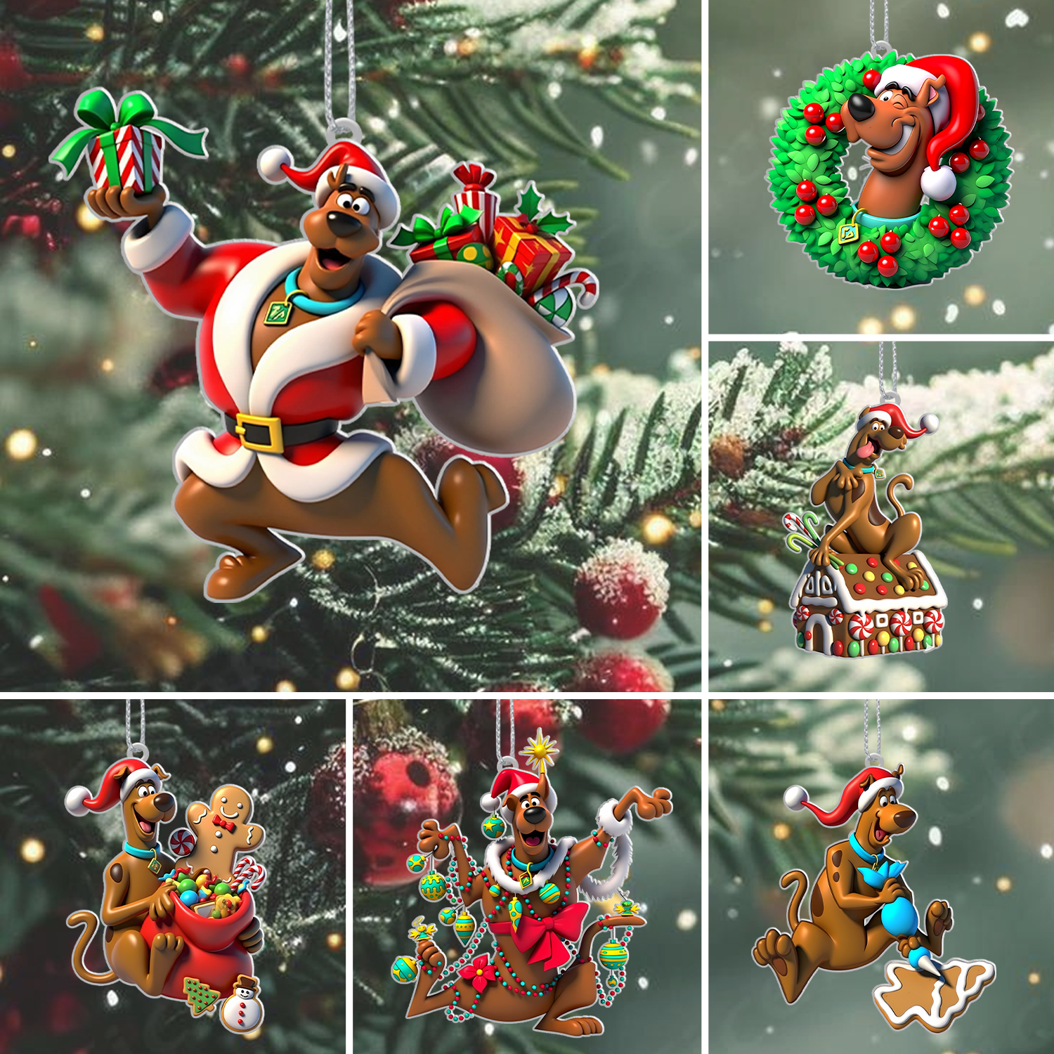 Sportswearmerch Scooby Doo x Christmas Acrylic Ornament Gift For Fans