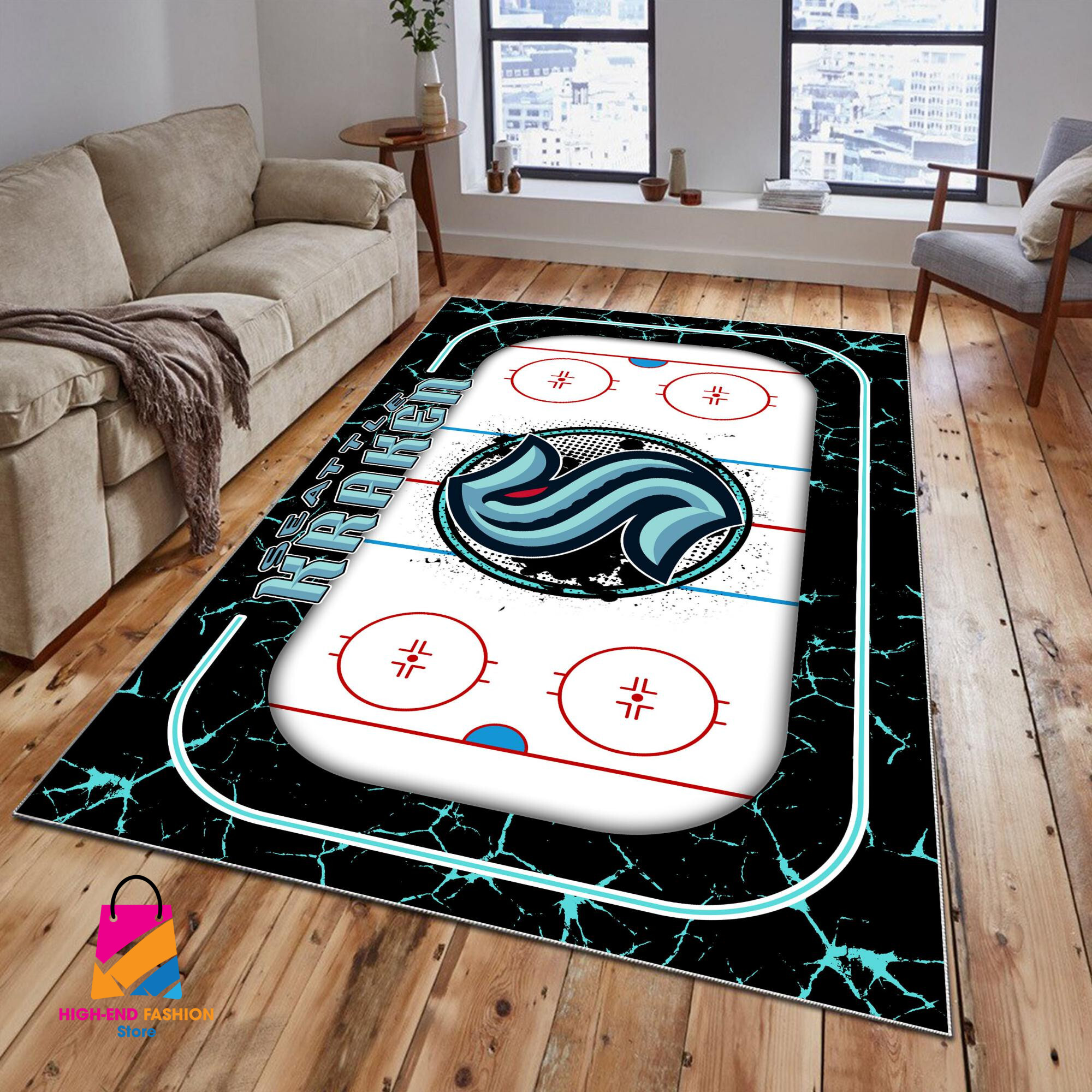 Sportswearmerch Seattle Kraken NHL Area Rug For Fan