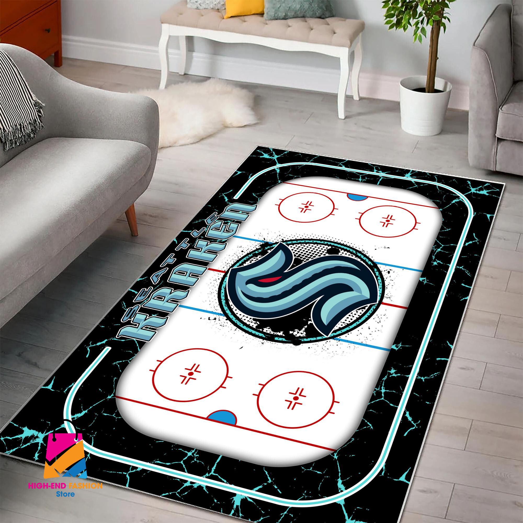 Sportswearmerch Seattle Kraken NHL Area Rug For Fan