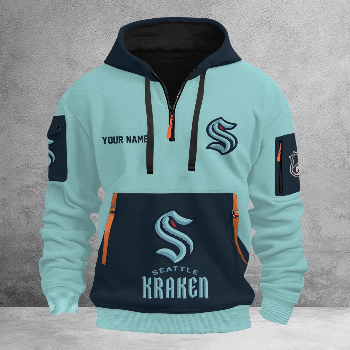 Sportswearmerch Seattle Kraken NHL Half Zip Hoodie Personalized For Fan