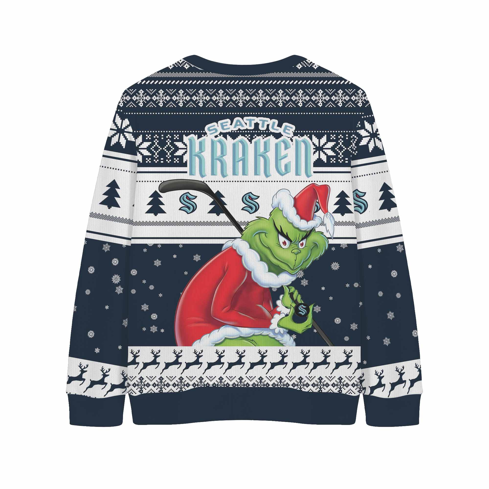 Sportswearmerch Seattle Kraken NHL x Grinch Christmas Cardigan For Fan