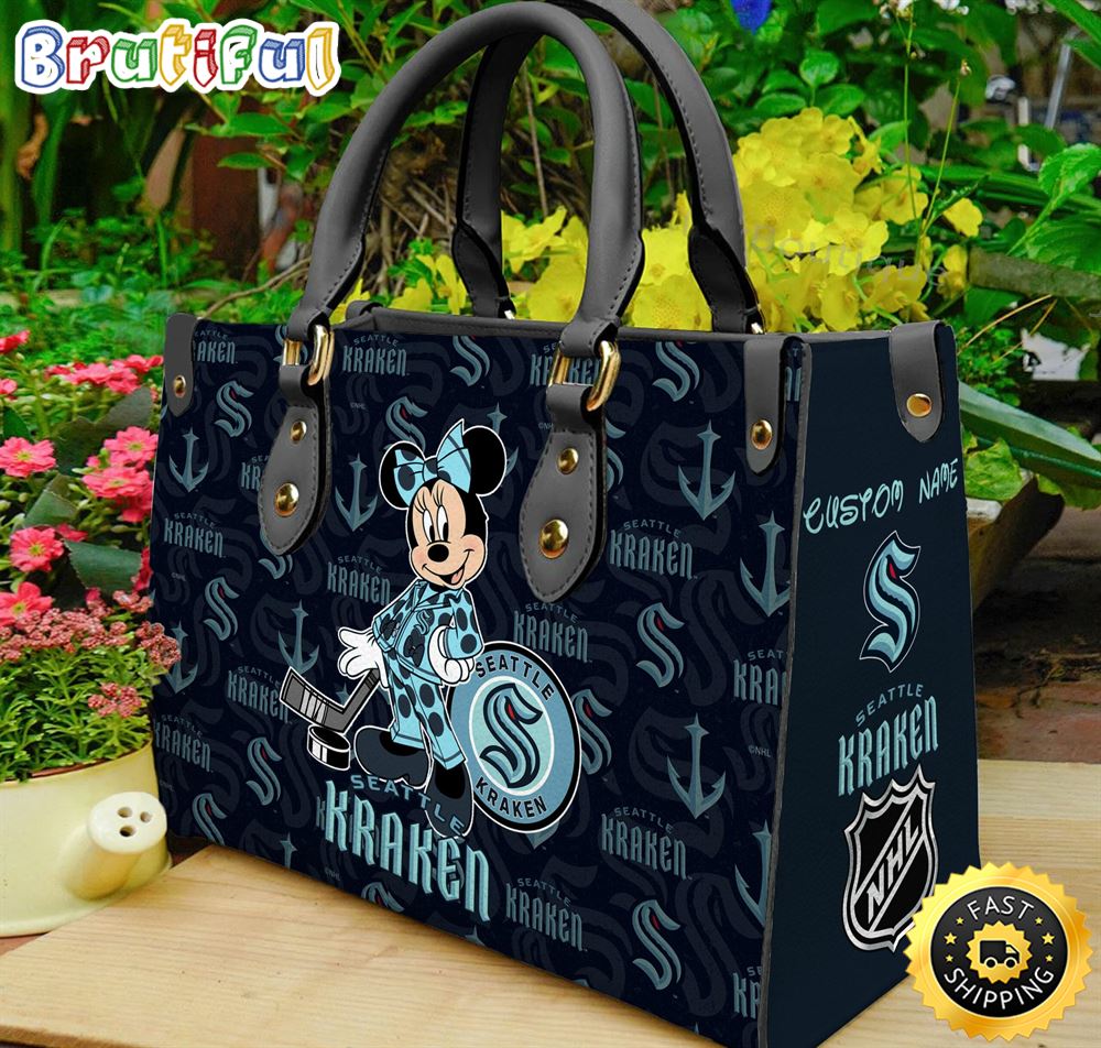 Sportswearmerch Seattle Kraken NHL x Minnie Leather Handbag For Fan
