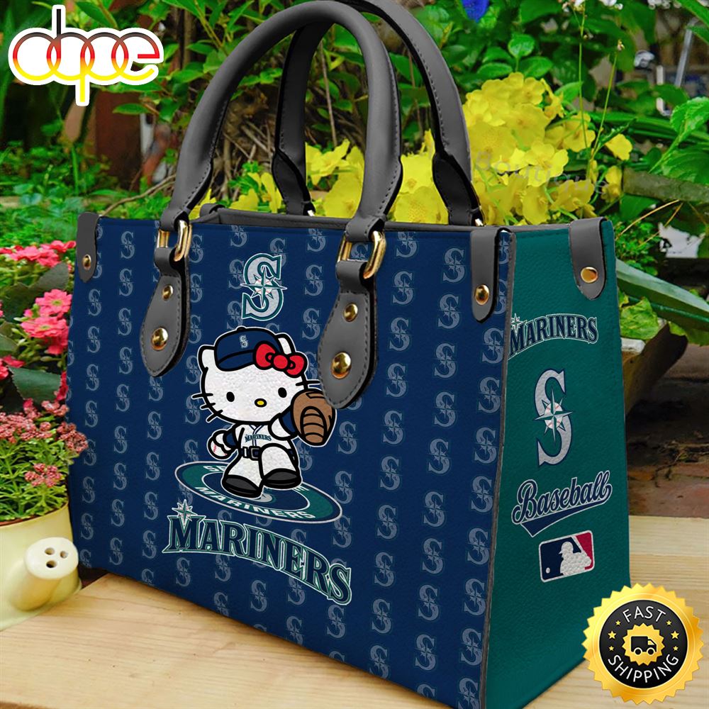 Sportswearmerch Seattle Mariners MLB x Kitty Women Leather Hand Bag For Fan