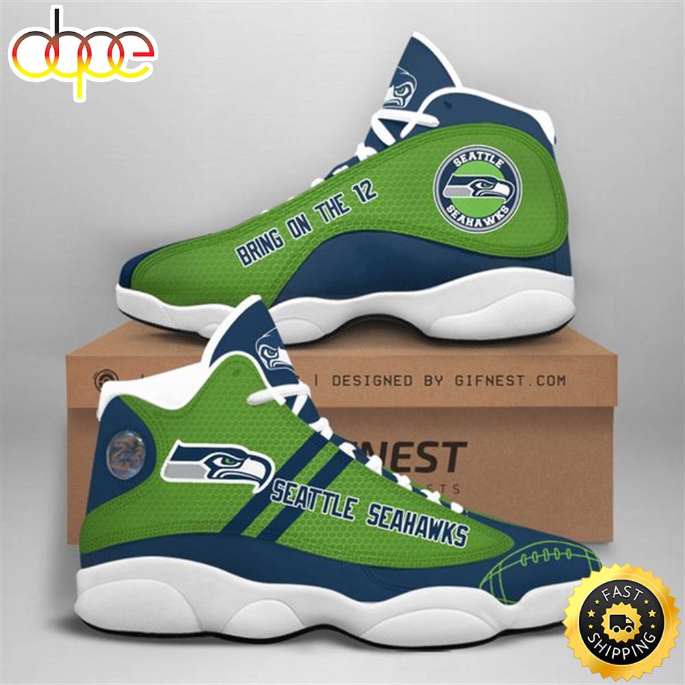 Sportswearmerch Seattle Seahawks NFL AJ13 Sneakers Shoes For Men And Women