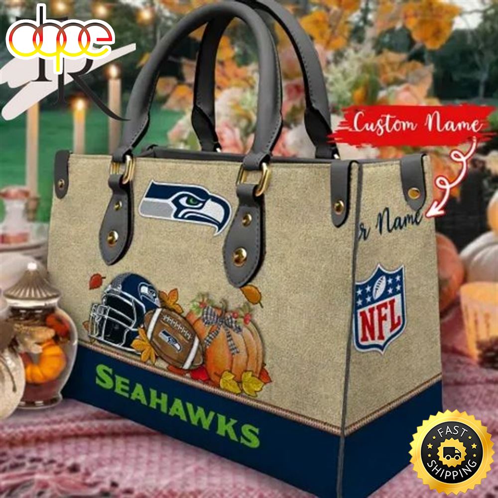 Sportswearmerch Seattle Seahawks NFL Autumn Women Leather Hand Bag For Fan
