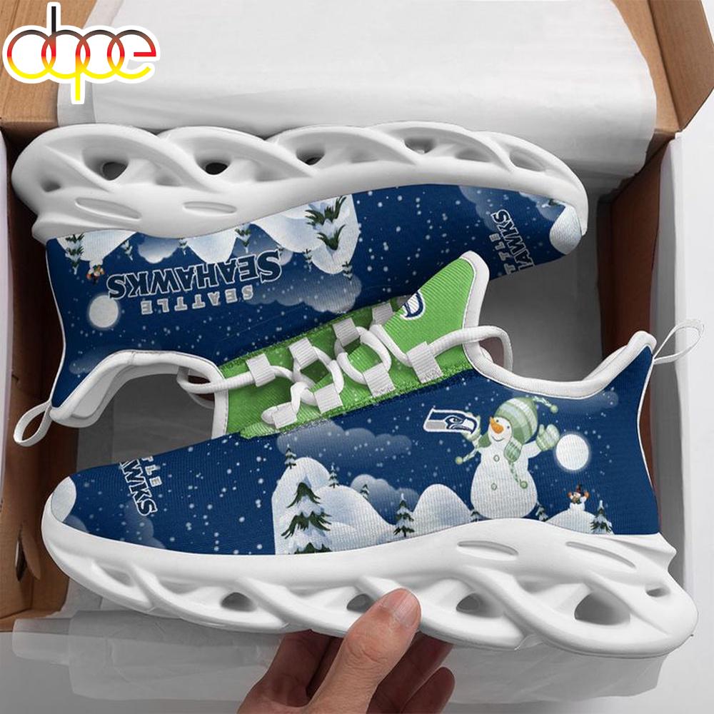 Sportswearmerch Seattle Seahawks NFL Christmas Snowman Max Soul Shoes Sneakers For Men And Women