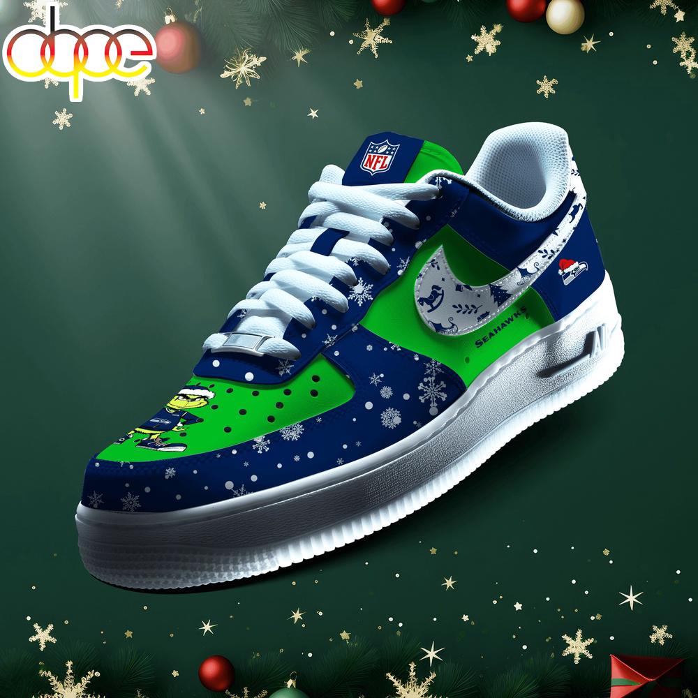 Sportswearmerch Seattle Seahawks NFL Grinch Merry Christmas Air Low-Top Sneakers Shoes For Men And Women