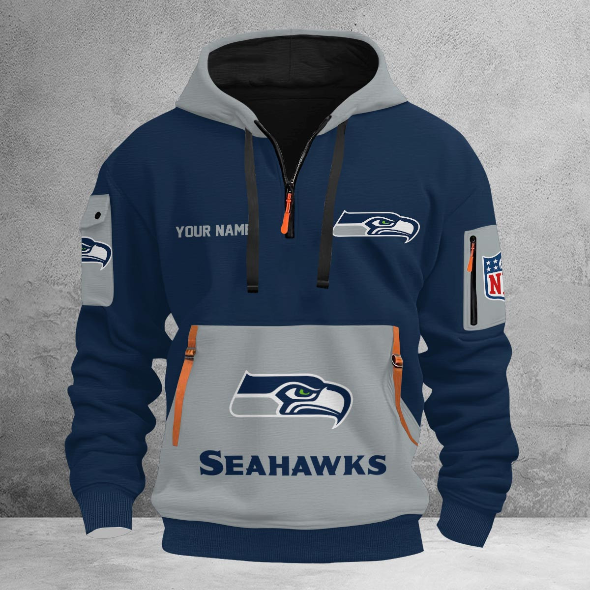 Sportswearmerch Seattle Seahawks NFL Half Zip Hoodie For Fan