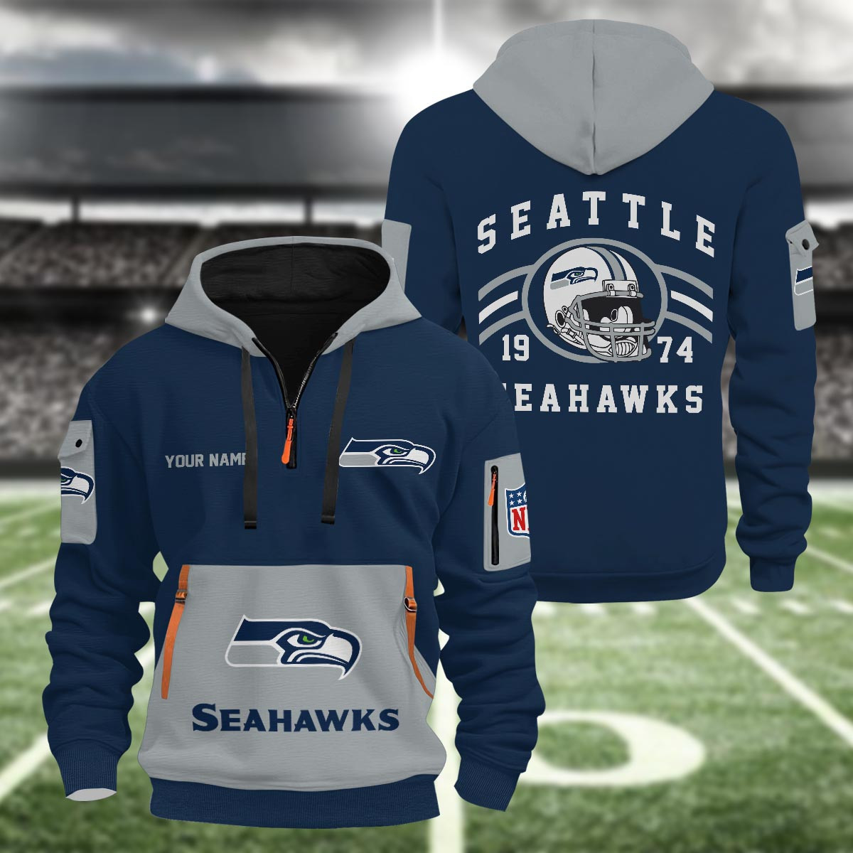 Sportswearmerch Seattle Seahawks NFL Half Zip Hoodie For Fan