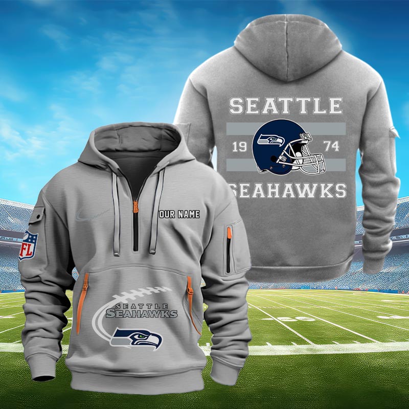 Sportswearmerch Seattle Seahawks NFL Half Zip Hoodie Personalized For Fan