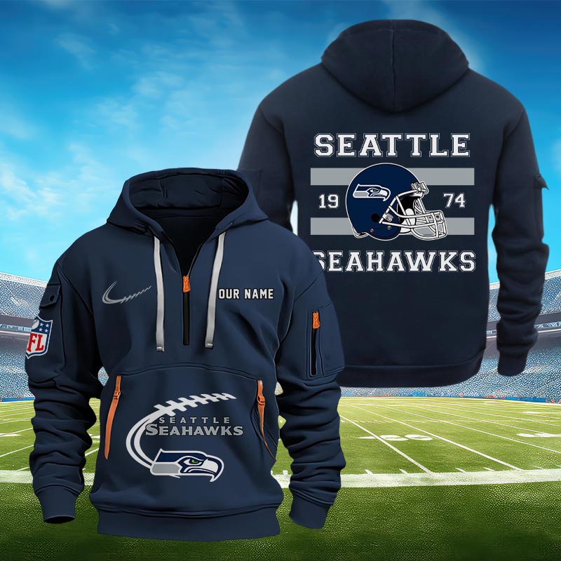 Sportswearmerch Seattle Seahawks NFL Half Zip Hoodie Personalized For Fan