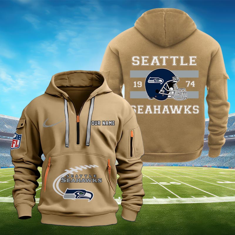 Sportswearmerch Seattle Seahawks NFL Half Zip Hoodie Personalized For Fan