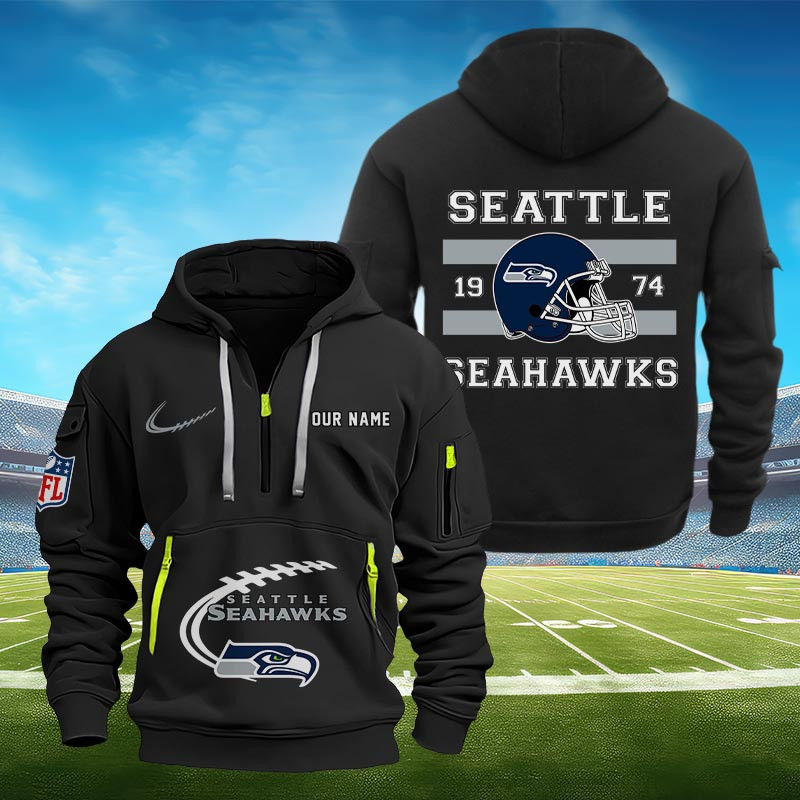 Sportswearmerch Seattle Seahawks NFL Half Zip Hoodie Personalized For Fan