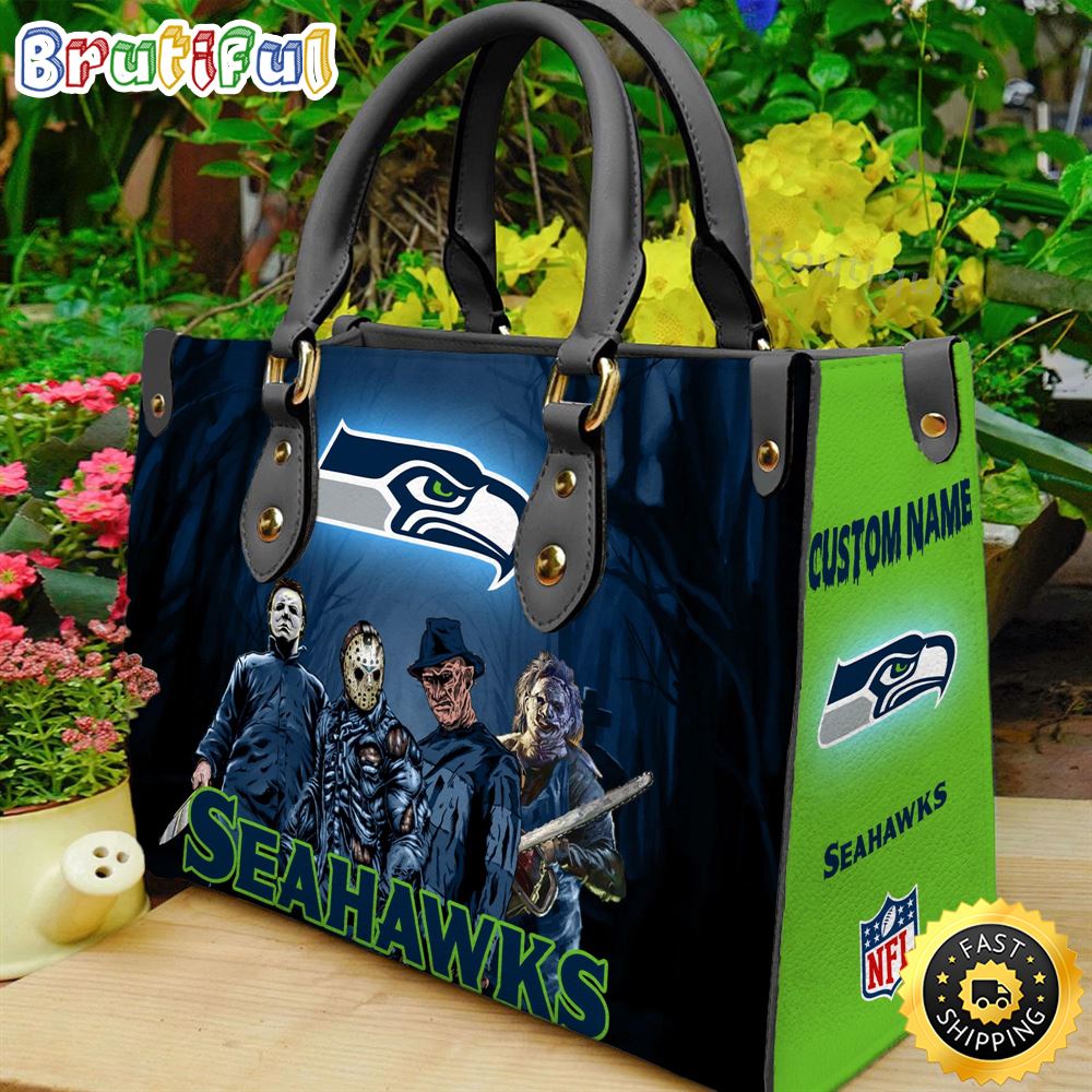 Sportswearmerch Seattle Seahawks NFL Halloween Leather Handbag For Fan