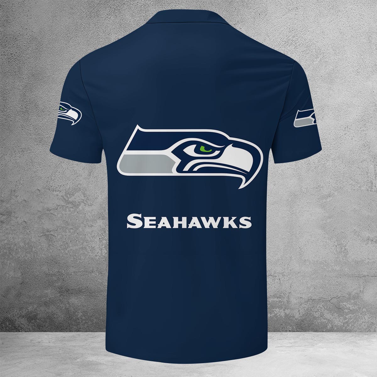 Sportswearmerch Seattle Seahawks NFL Lapel Zip Polo Shirt For Fan