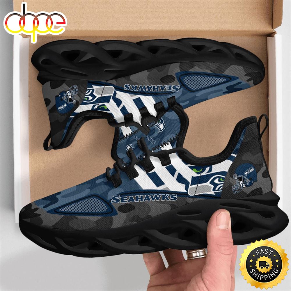 Sportswearmerch Seattle Seahawks NFL Military Camouflage Max Soul Shoes Sneakers For Men And Women