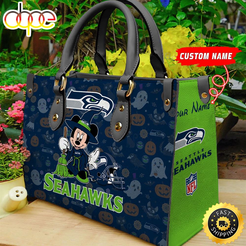 Sportswearmerch Seattle Seahawks NFL Minnie Women Leather Hand Bag For Fan