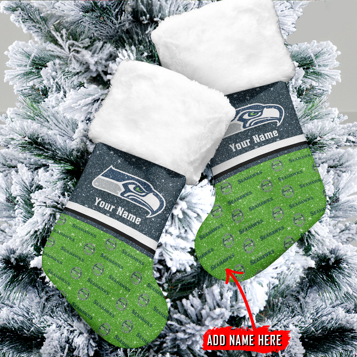 Sportswearmerch Seattle Seahawks NFL Personalized Christmas Socks For Fan