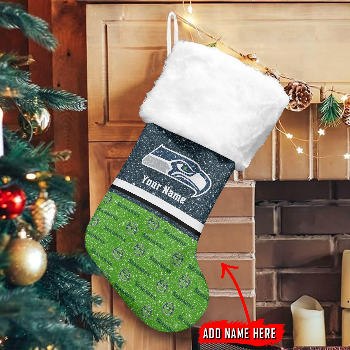 Sportswearmerch Seattle Seahawks NFL Personalized Christmas Socks For Fan