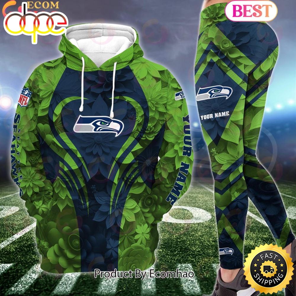 Sportswearmerch Seattle Seahawks NFL Special Flowers Design Hoodie And Leggings For Fan