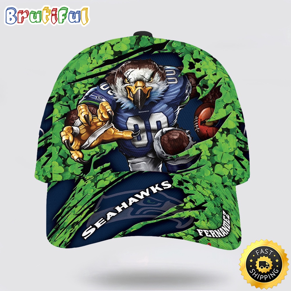 Sportswearmerch Seattle Seahawks NFL St Patrick Day Mascot Classic Cap For Fan