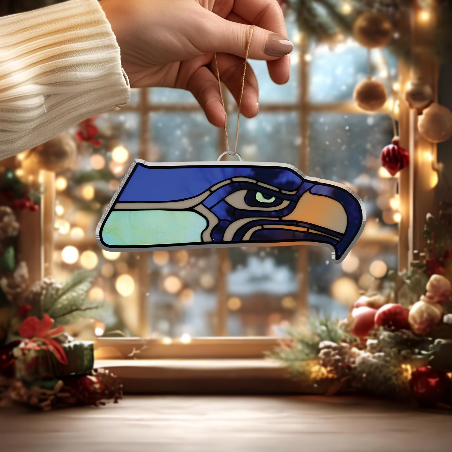 Sportswearmerch Seattle Seahawks NFL x Christmas Acrylic Ornament Gift For Fans