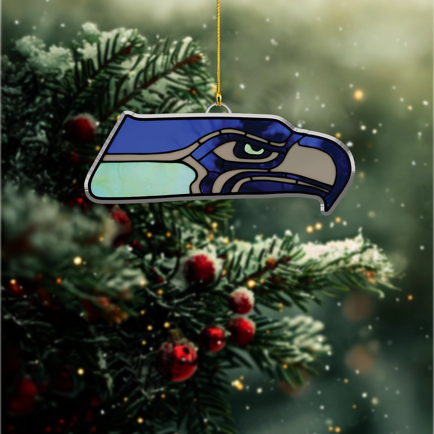 Sportswearmerch Seattle Seahawks NFL x Christmas Acrylic Ornament Gift For Fans