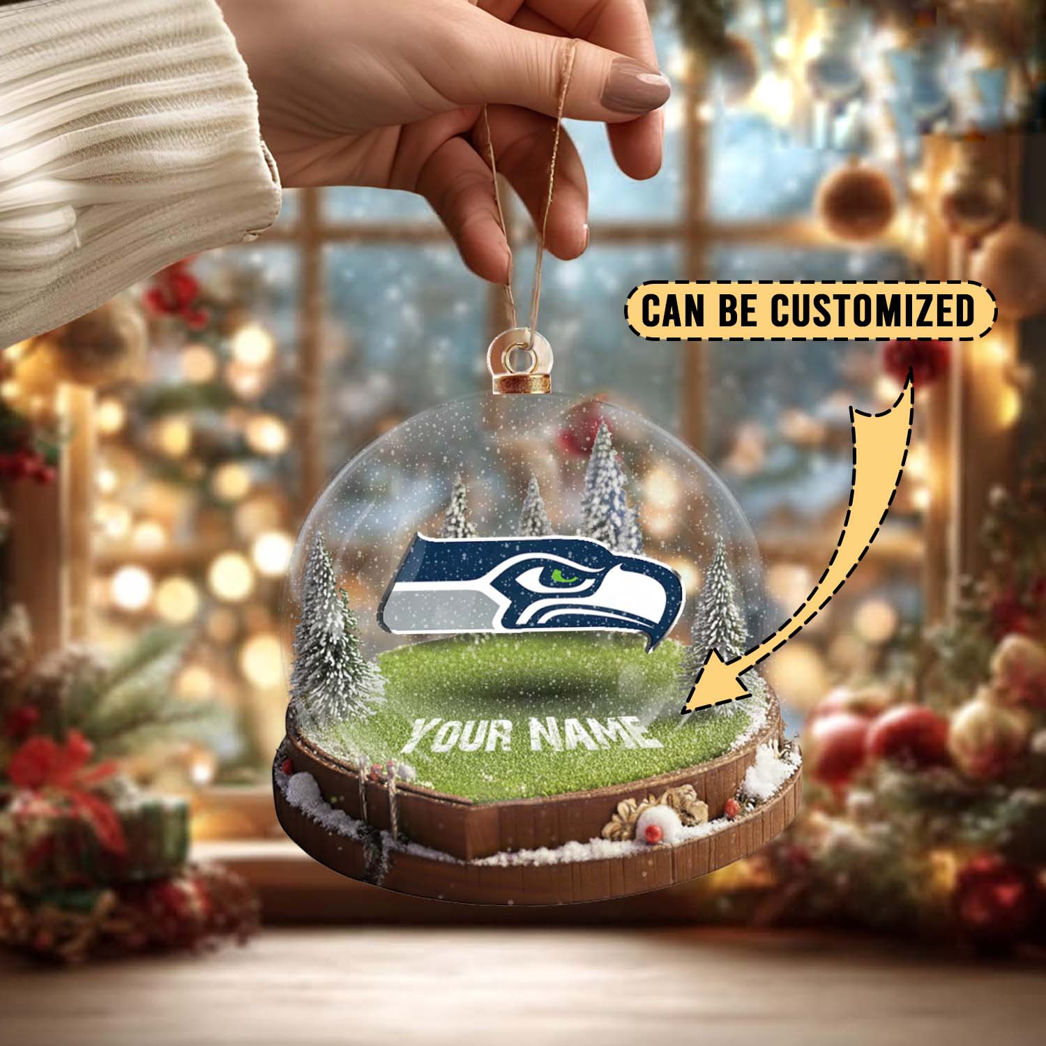 Sportswearmerch Seattle Seahawks NFL x Christmas Acrylic Ornament Gift For Fans