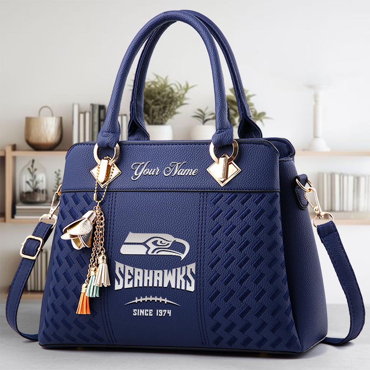 Sportswearmerch Seattle Seahawks NFL Zip Leather Handbag For Fan