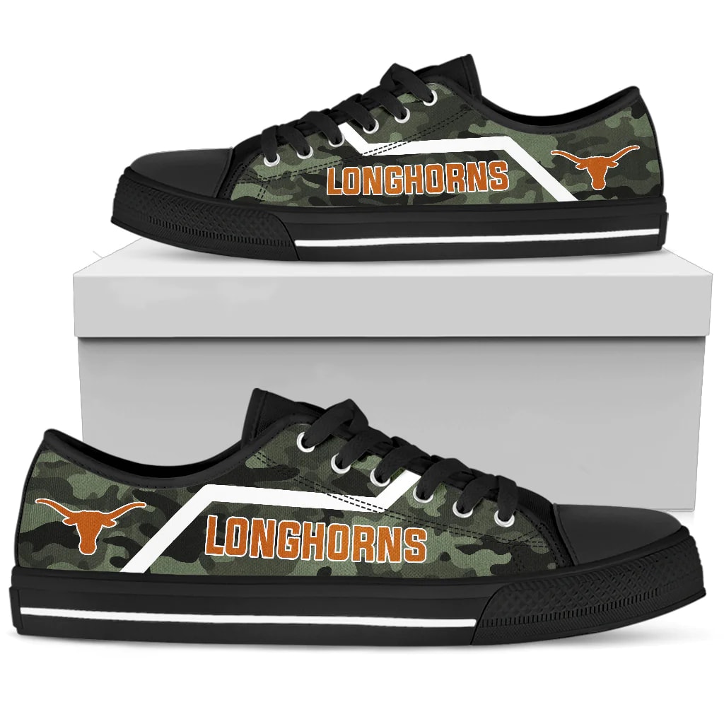 Sportswearmerch Simple Camo Texas Longhorns Low Top Canvas Sneakers Shoes For Men And Women
