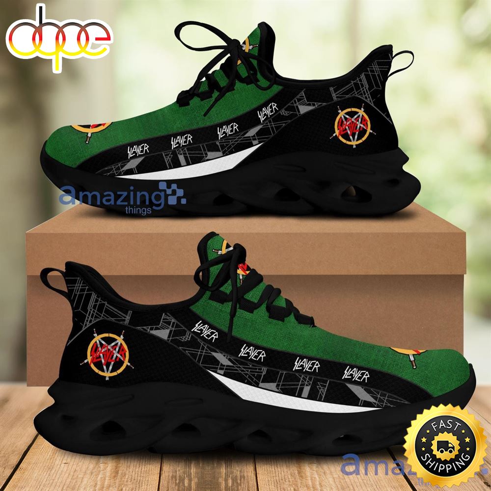 Sportswearmerch Slayer Music Rock Band Black Green Chunky Running Sneakers Max Soul Shoes Sneakers For Men And Women