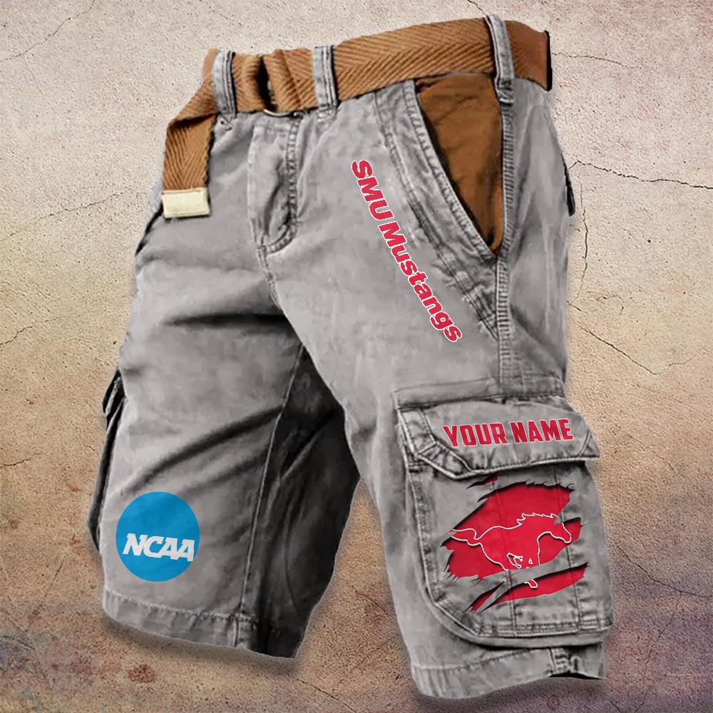 Sportswearmerch SMU Mustangs NCAA Denim Short For Fan