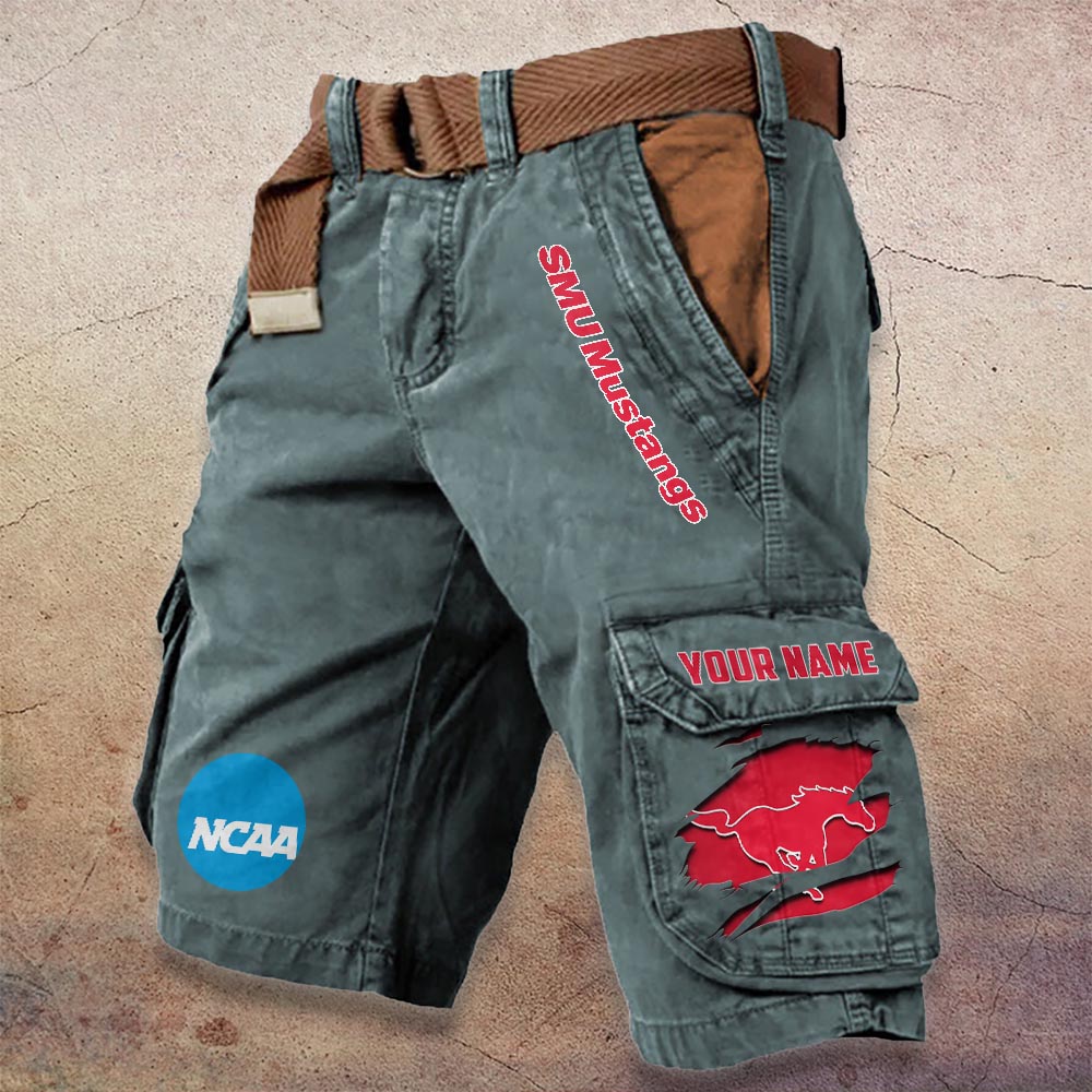 Sportswearmerch SMU Mustangs NCAA Denim Short For Fan