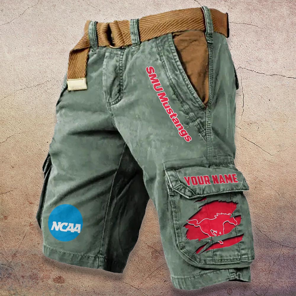 Sportswearmerch SMU Mustangs NCAA Denim Short For Fan
