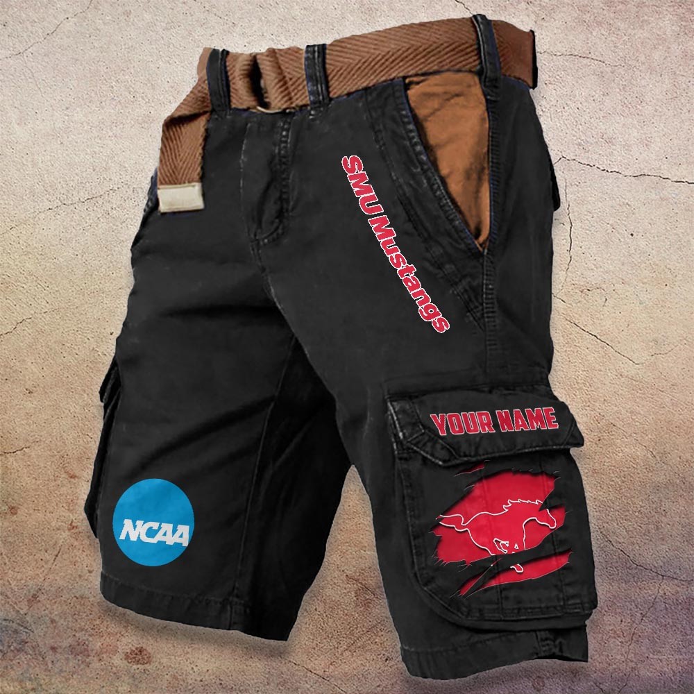 Sportswearmerch SMU Mustangs NCAA Denim Short For Fan