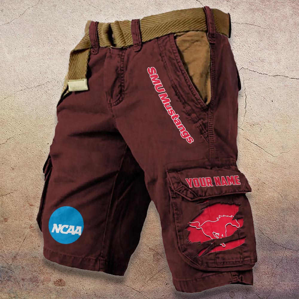Sportswearmerch SMU Mustangs NCAA Denim Short For Fan