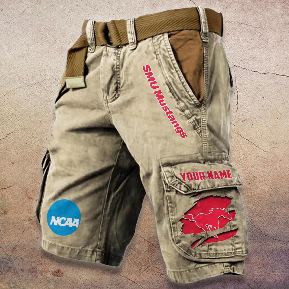 Sportswearmerch SMU Mustangs NCAA Denim Short For Fan