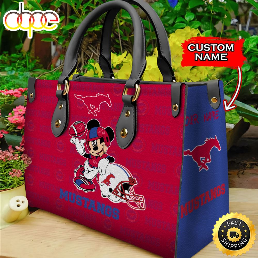 Sportswearmerch SMU Mustangs NCAA Mickey Leather Bag For Fan