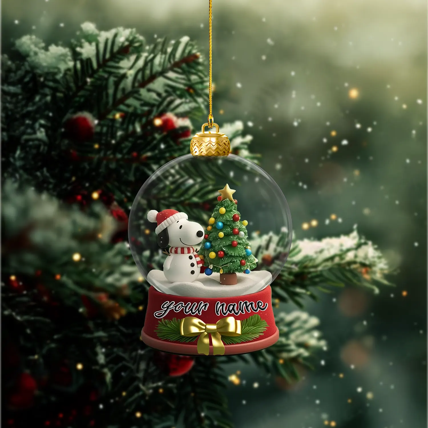Sportswearmerch Snoopy x Christmas Personalized Acrylic Ornament Gift For Fans