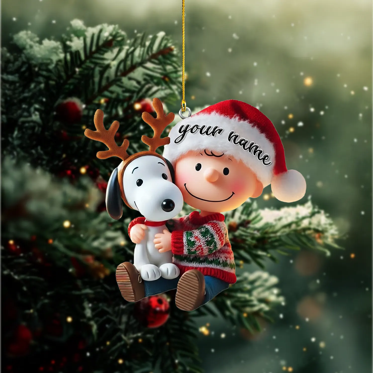 Sportswearmerch Snoopy x Christmas Personalized Acrylic Ornament Gift For Fans