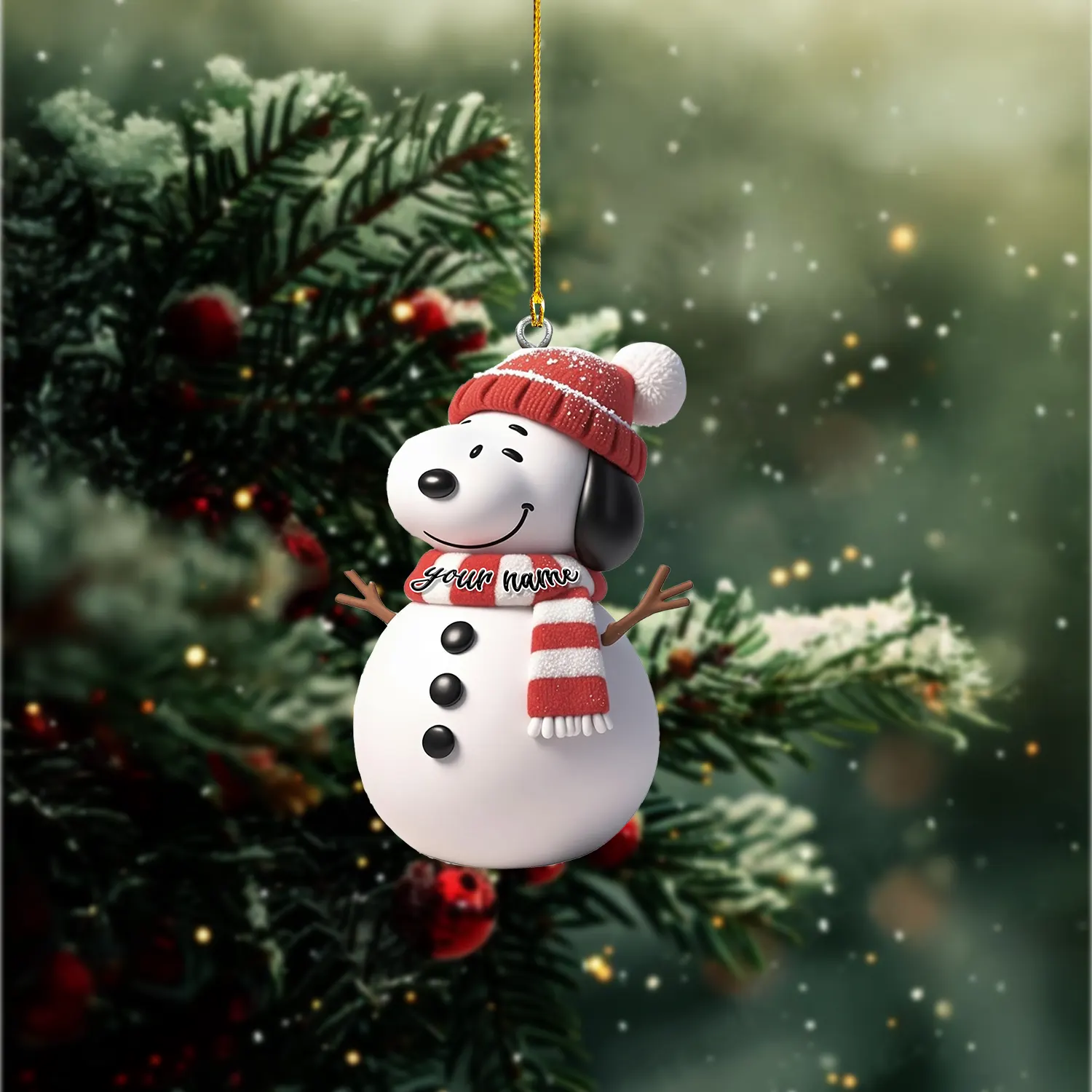 Sportswearmerch Snoopy x Christmas Personalized Acrylic Ornament Gift For Fans