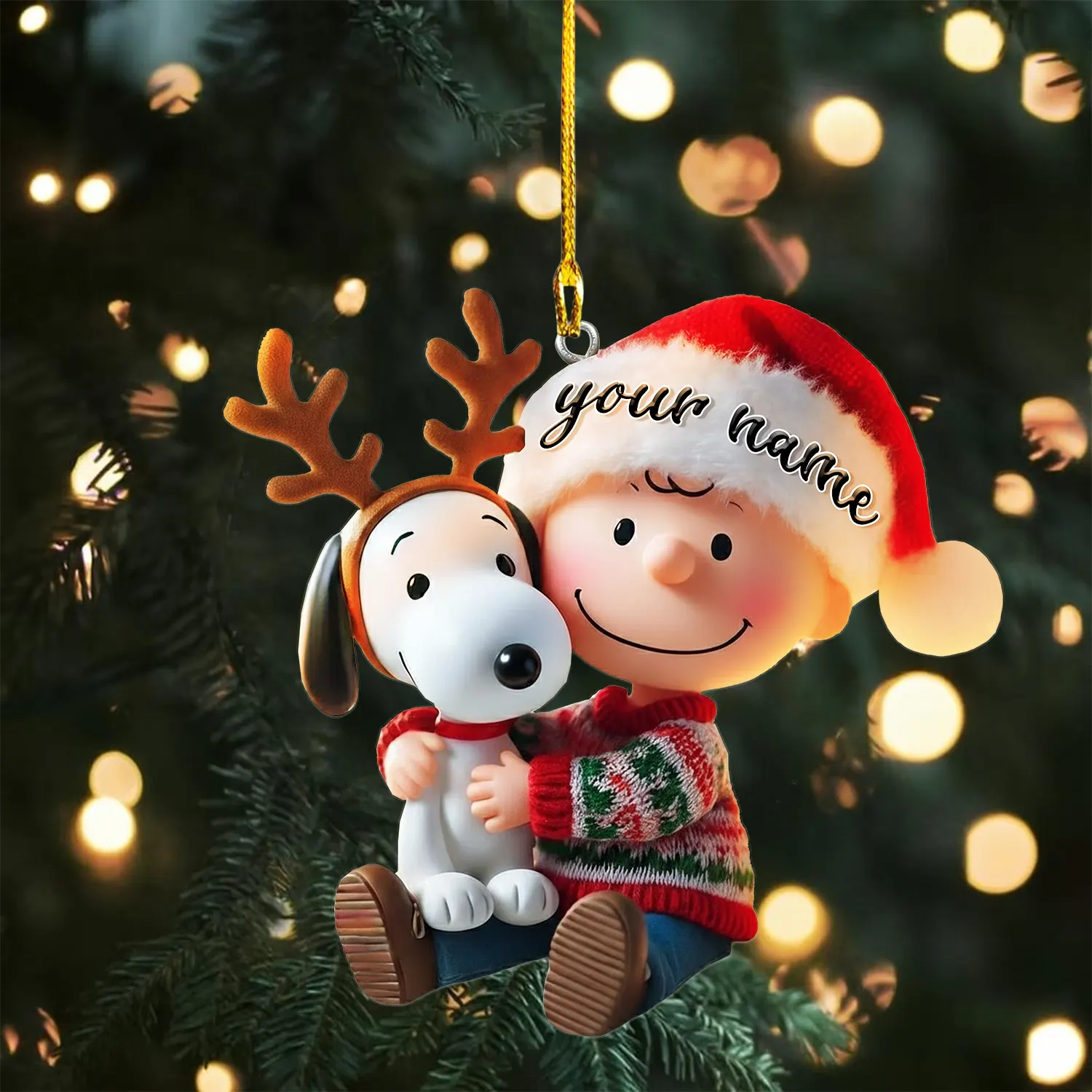 Sportswearmerch Snoopy x Christmas Personalized Acrylic Ornament Gift For Fans