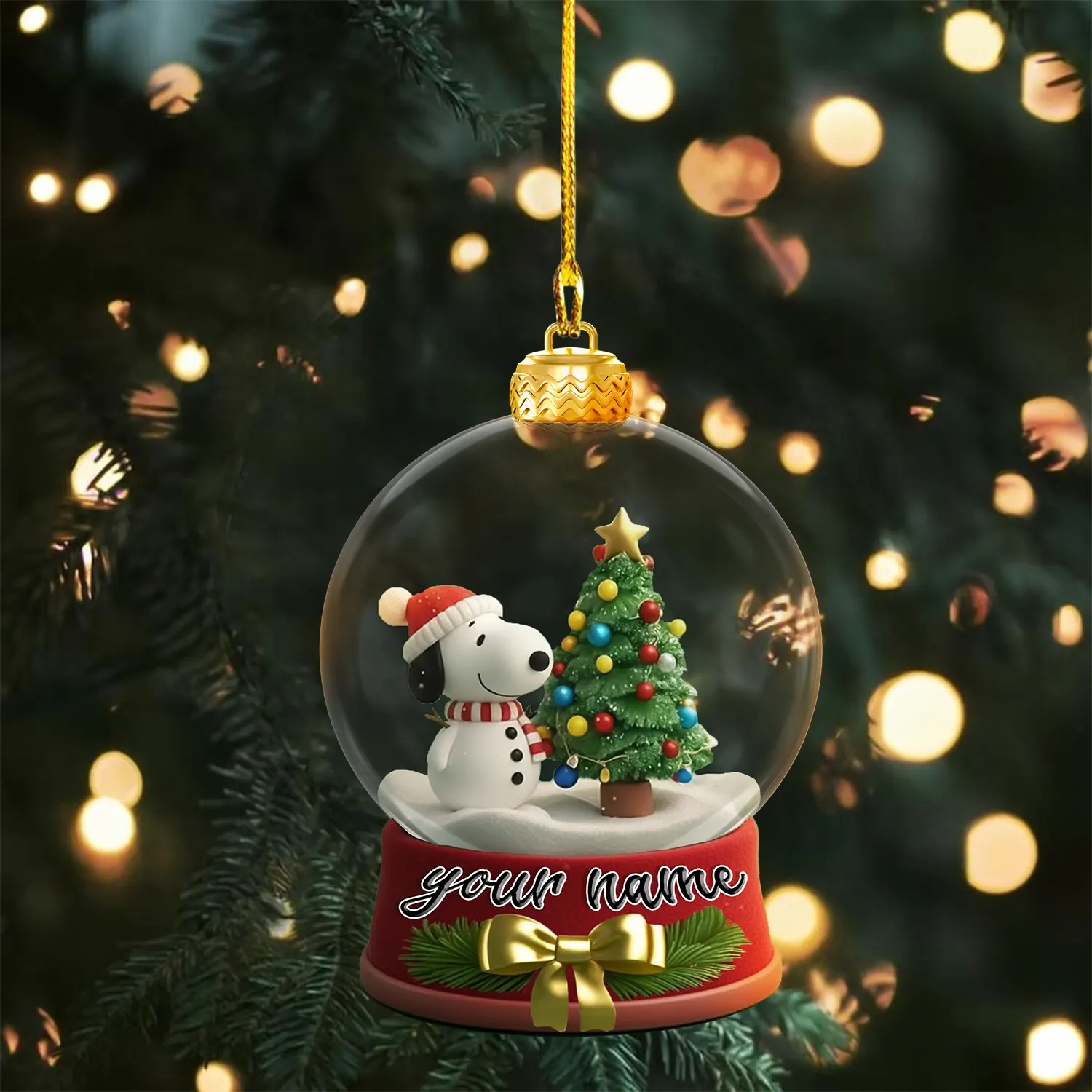 Sportswearmerch Snoopy x Christmas Personalized Acrylic Ornament Gift For Fans