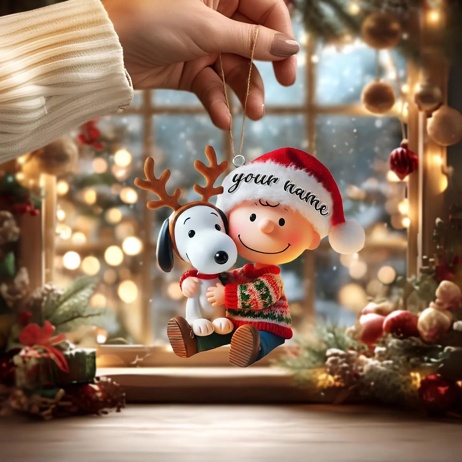 Sportswearmerch Snoopy x Christmas Personalized Acrylic Ornament Gift For Fans