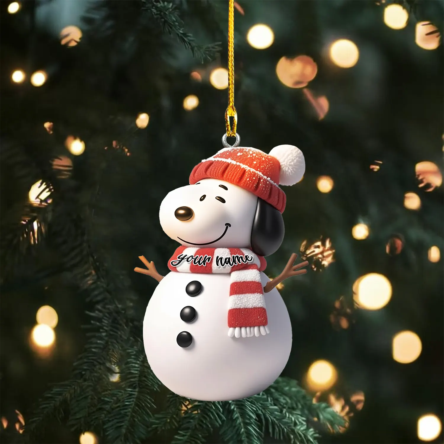 Sportswearmerch Snoopy x Christmas Personalized Acrylic Ornament Gift For Fans