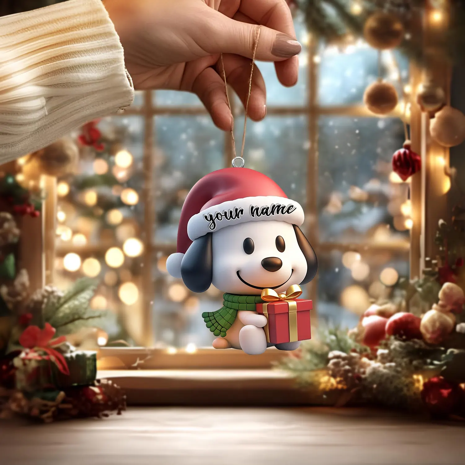 Sportswearmerch Snoopy x Christmas Personalized Acrylic Ornament Gift For Fans