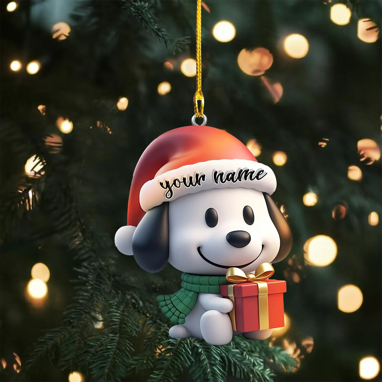 Sportswearmerch Snoopy x Christmas Personalized Acrylic Ornament Gift For Fans