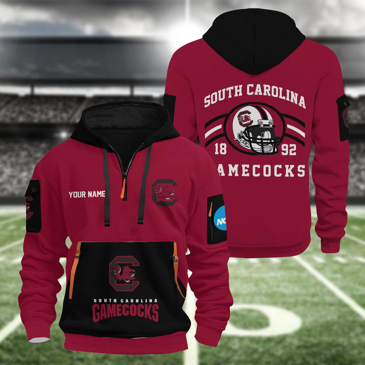 Sportswearmerch South Carolina Gamecocks NCAA Half Zip Hoodie Personalized For Fan