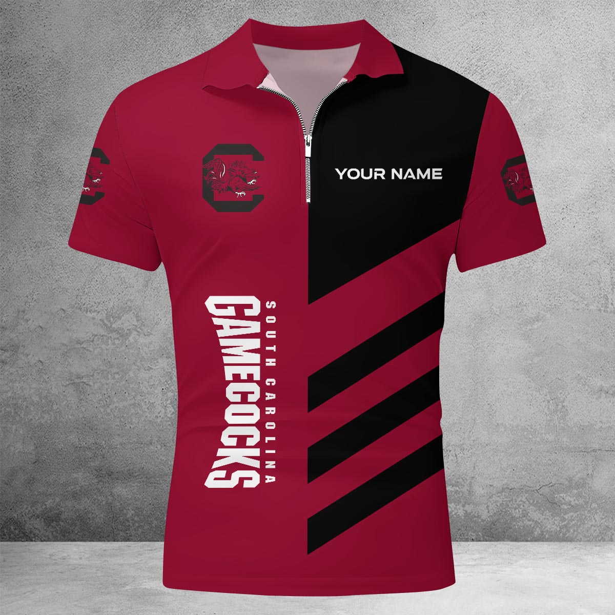 Sportswearmerch South Carolina Gamecocks NCAA Lapel Zip Polo Shirt For Fan