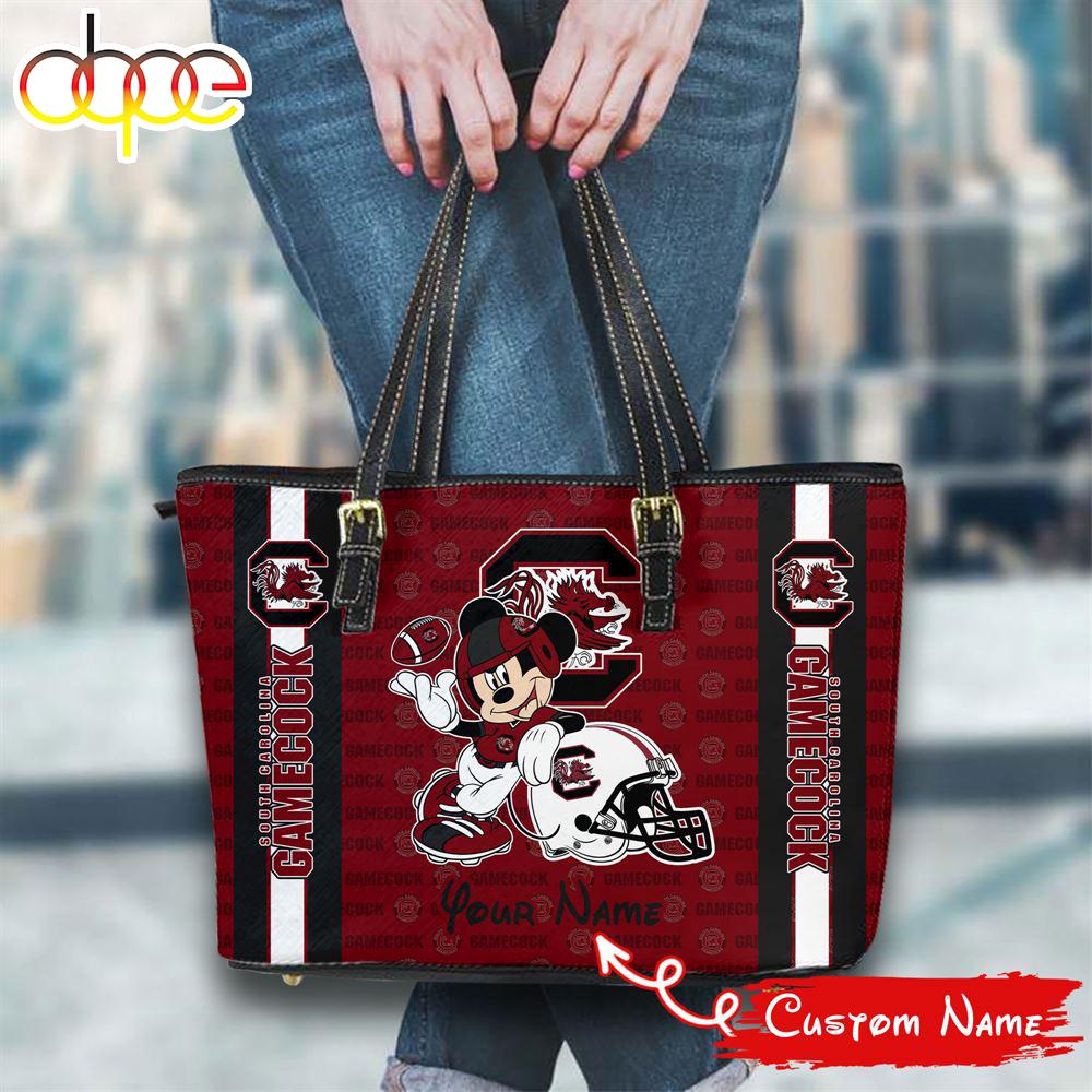 Sportswearmerch South Carolina Gamecocks NCAA Mickey Women Leather Tote Bag For Fan